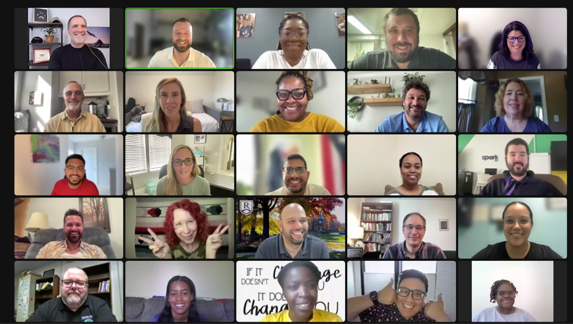 Faces on Zoom Call